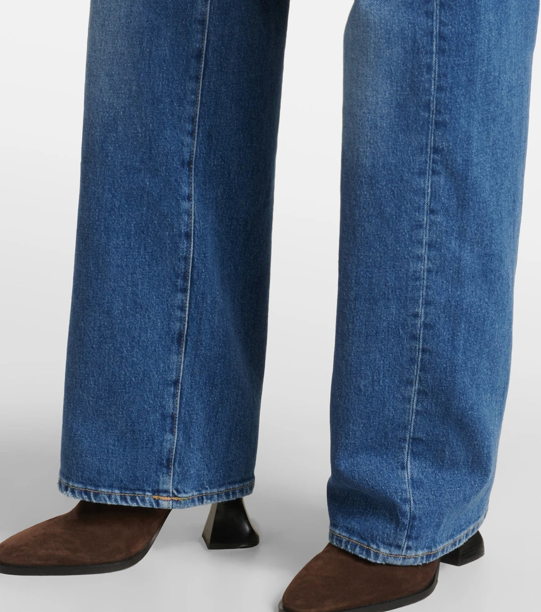 7 For All Mankind - بنطلون جينز تيس بقصّة مستقيمة وخصرٍ عالٍ