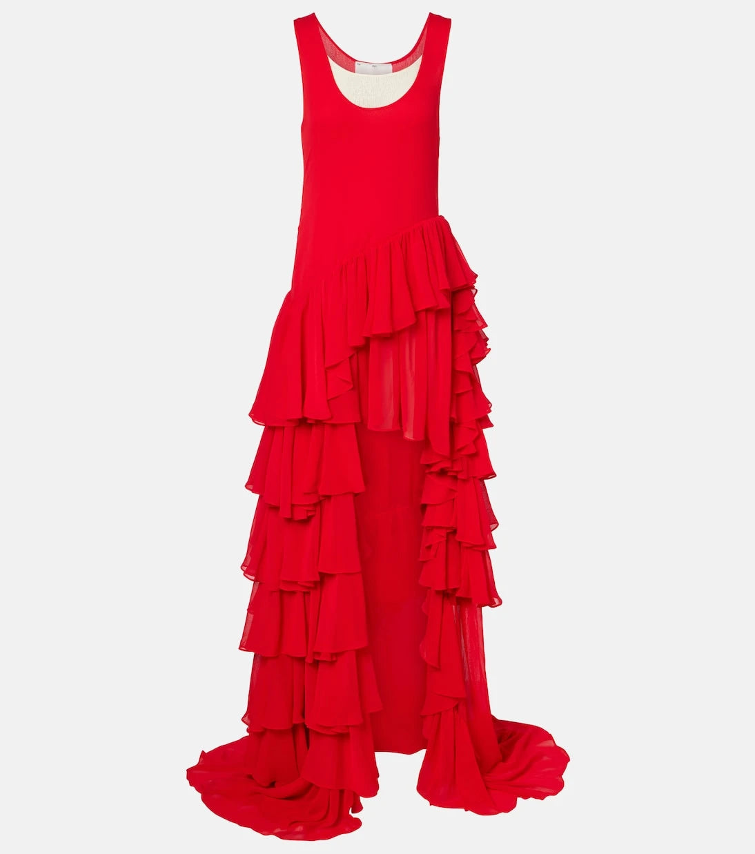 Xu Zhi - Tiered asymmetric maxi dress