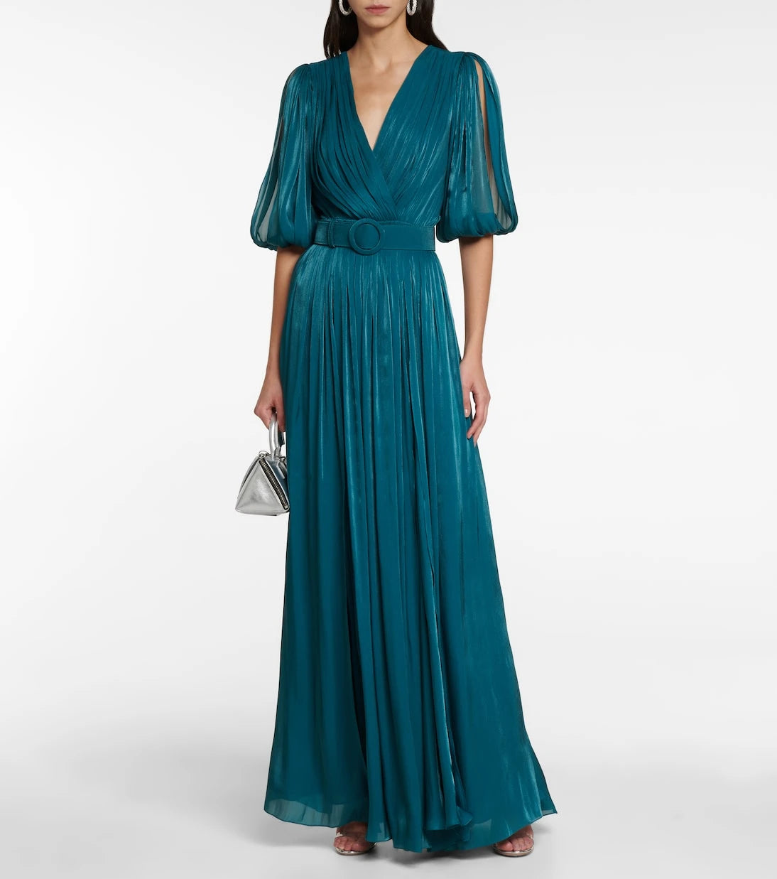 Costarellos - Brennie iridescent georgette gown