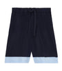 Cotton-Blend Two-Tone Shorts