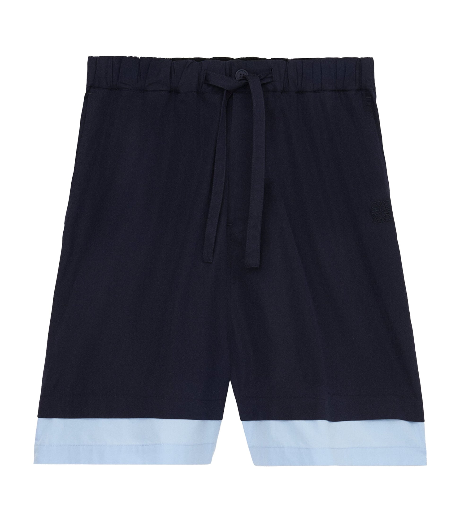 Cotton-Blend Two-Tone Shorts