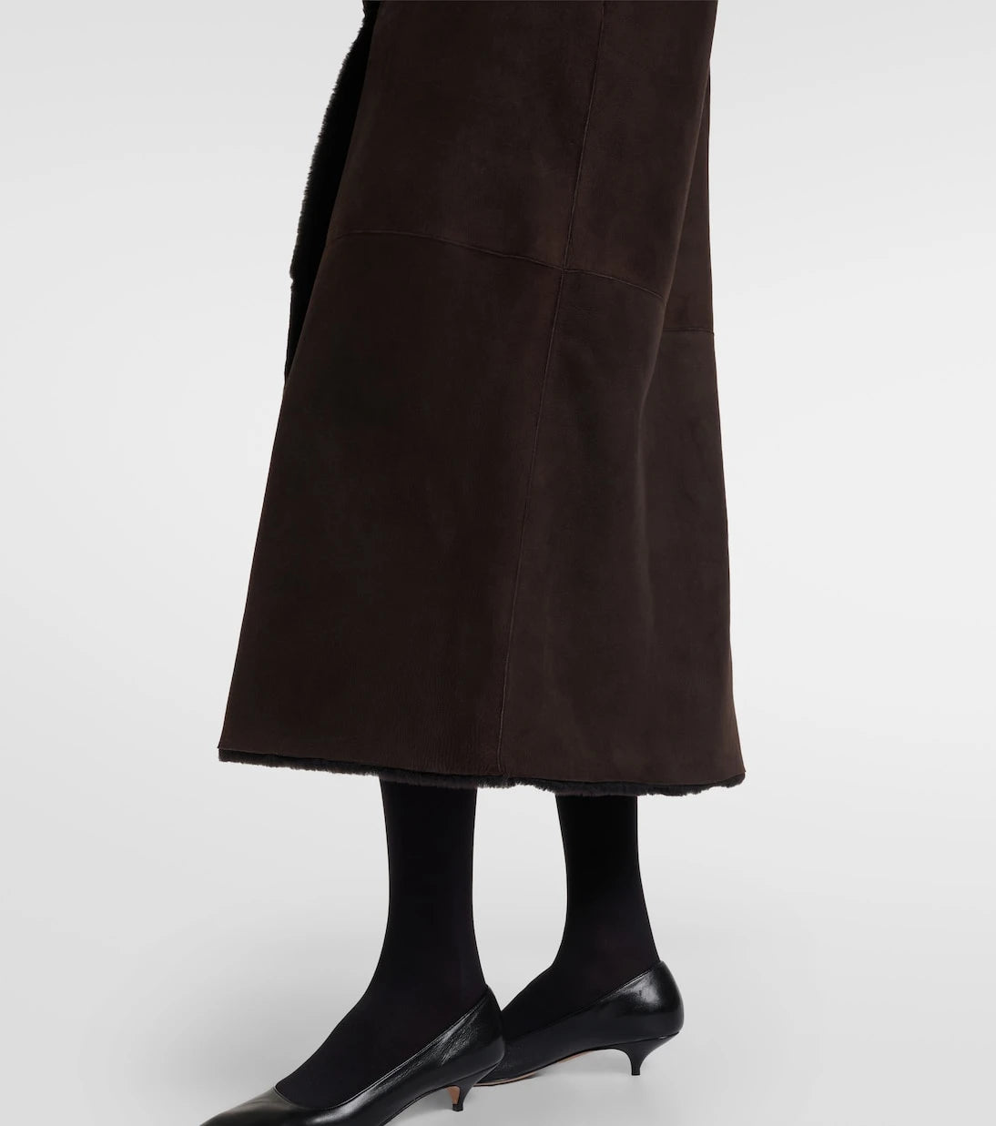The Row - Anaya hooded shearling-trimmed suede coat