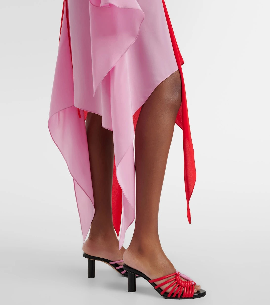 JW Anderson - Draped caped silk midi dress