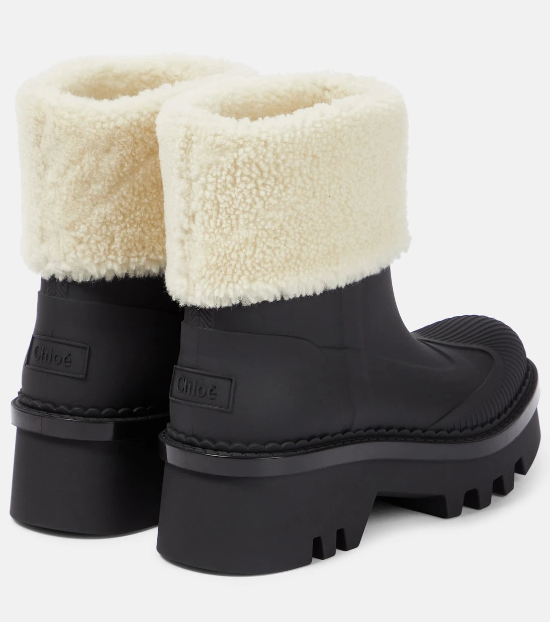 Chloé - Raina shearling-trimmed ankle boots