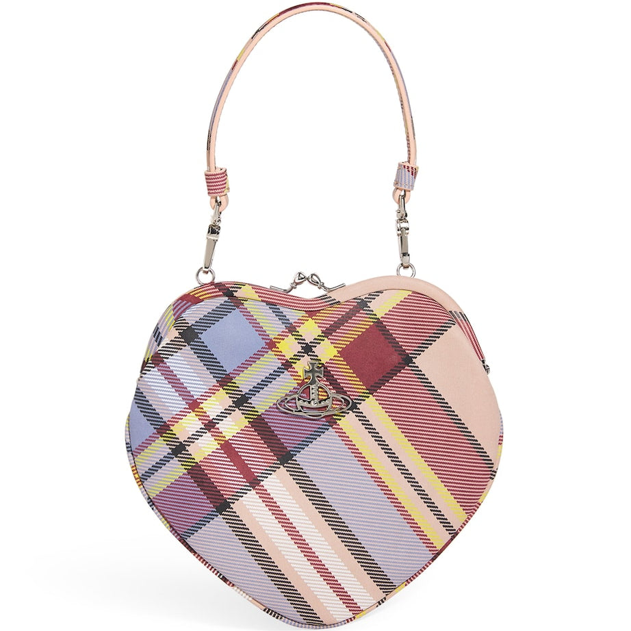 Vivienne Westwood Multi Tartan Belle Heart Clutch Bag