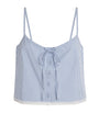 Skims Blue Cotton Poplin Cropped Camisole