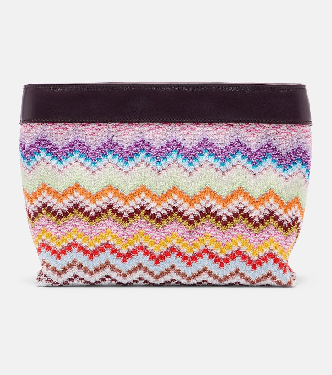 Missoni - Zigzag Large leather-trimmed lamé clutch