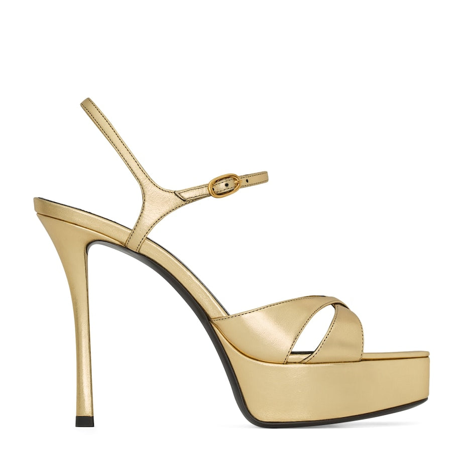 Metallic Leather Debbie Platform Sandals 85