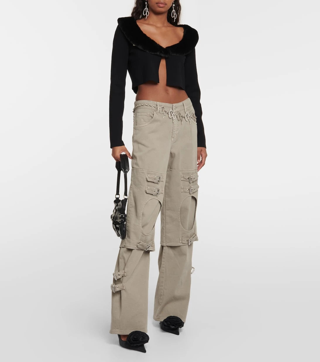 Blumarine - Cutout mid-rise boyfriend jeans
