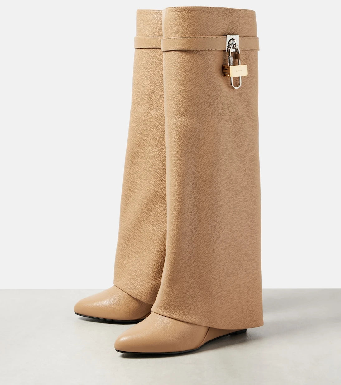 Givenchy - Shark Lock leather knee-high boots