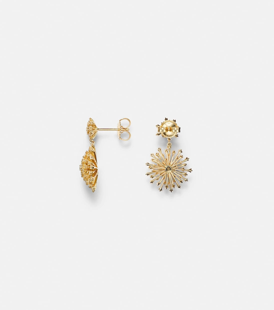 Sydney Evan - Burst 14kt gold drop earrings with diamonds