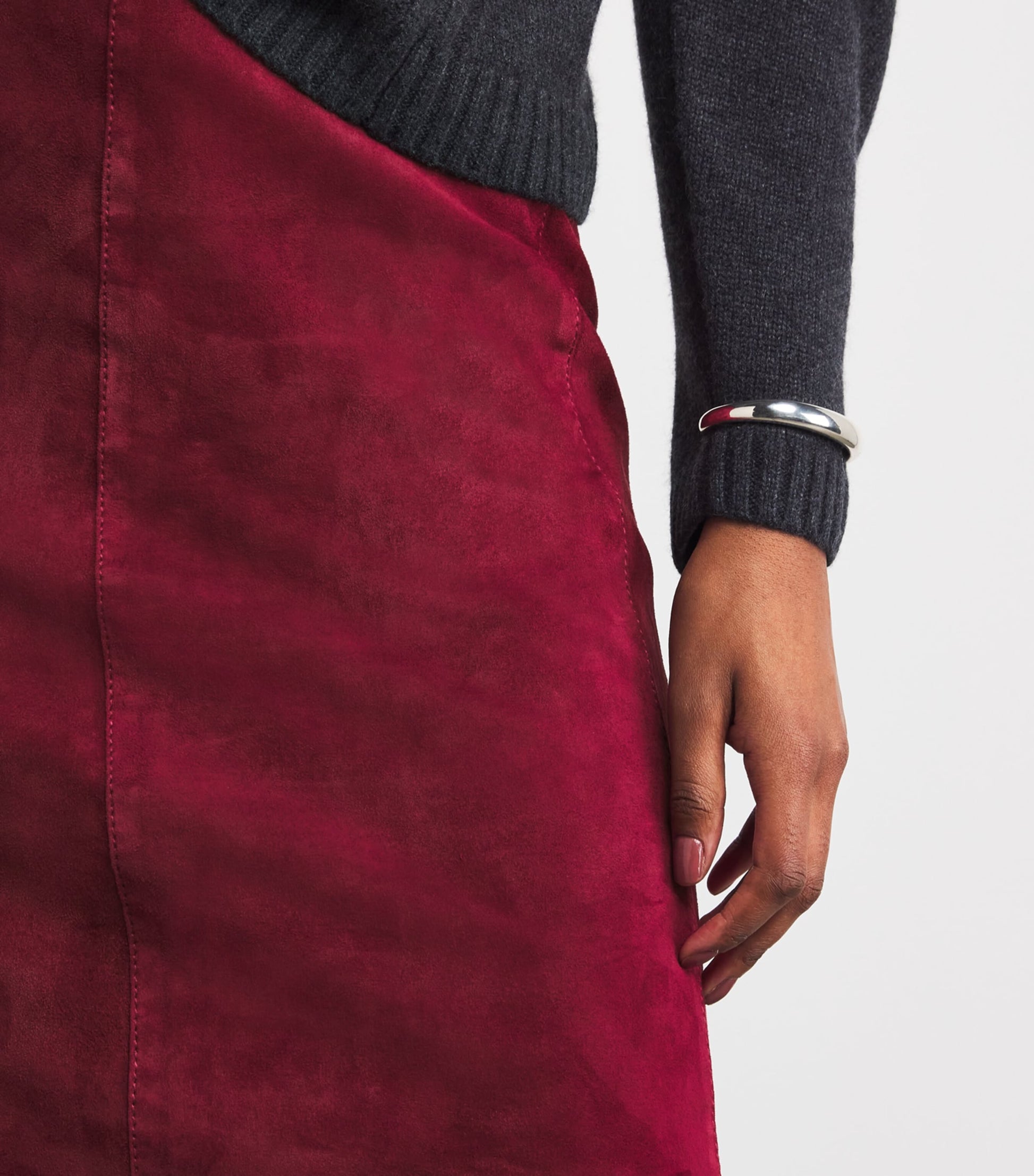 Suede Stretch Nicole Mini Skirt RUBY