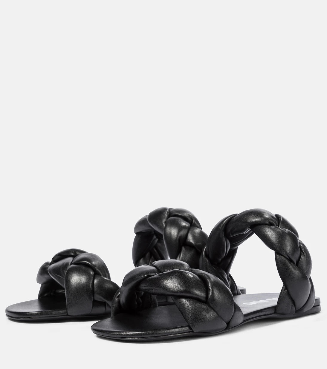 Miu Miu - Braided leather slides