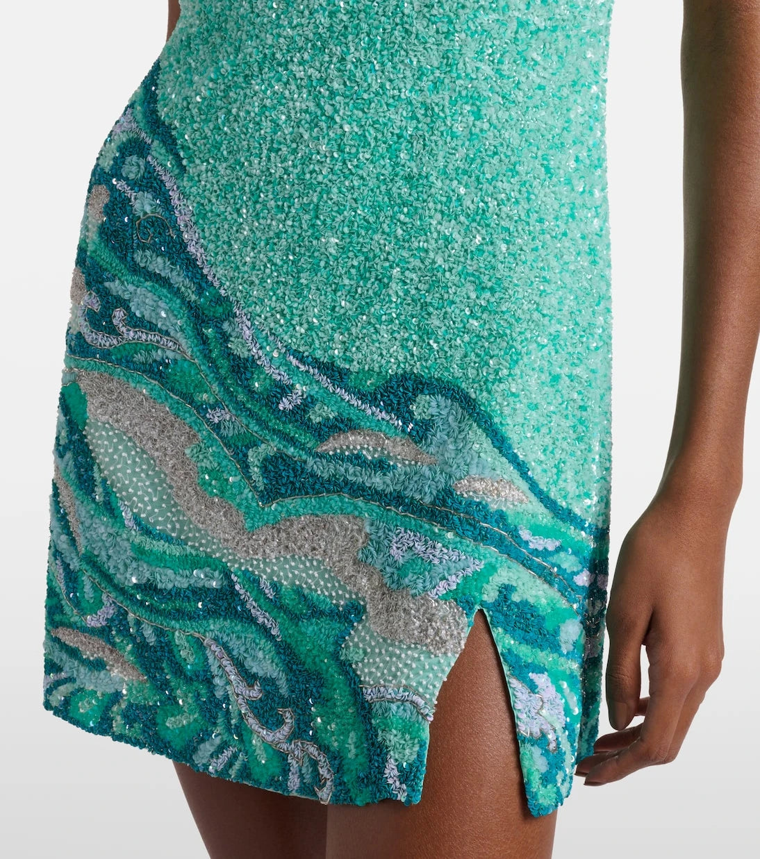 Là Fuori - Sea embroidered minidress