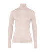Ivory Silk-Cashmere Rollneck Top