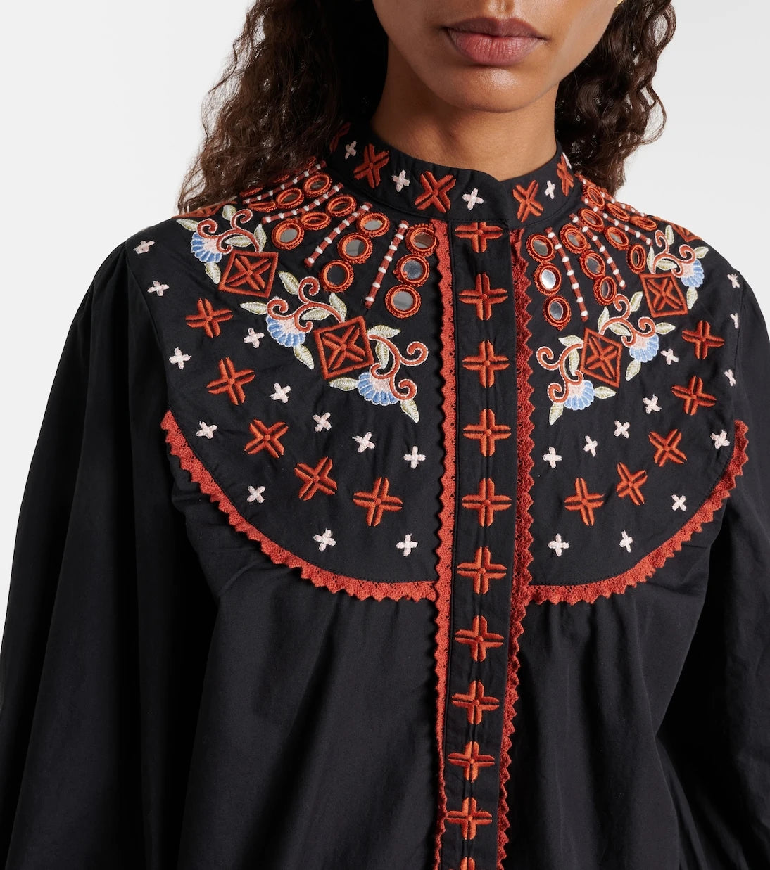 Farm Rio - Embroidered cotton shirt