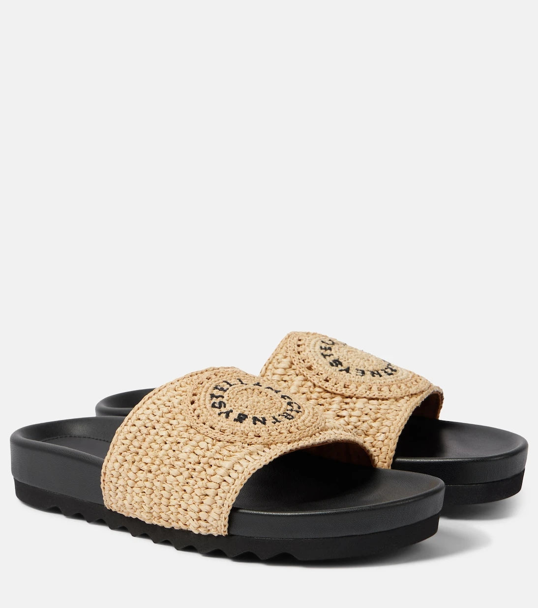 Stella McCartney - Elyse logo raffia slides