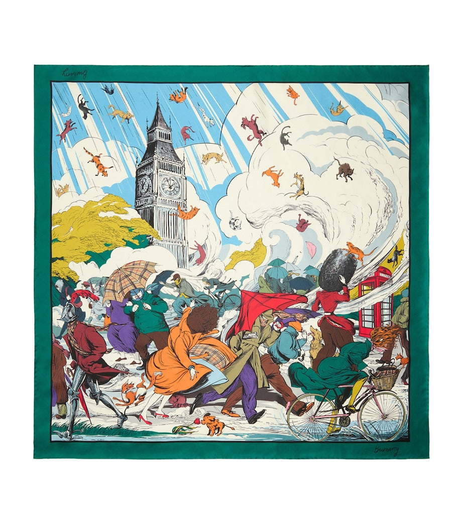 Burberry Silk Raining Cats and Dogs​ Scarf
