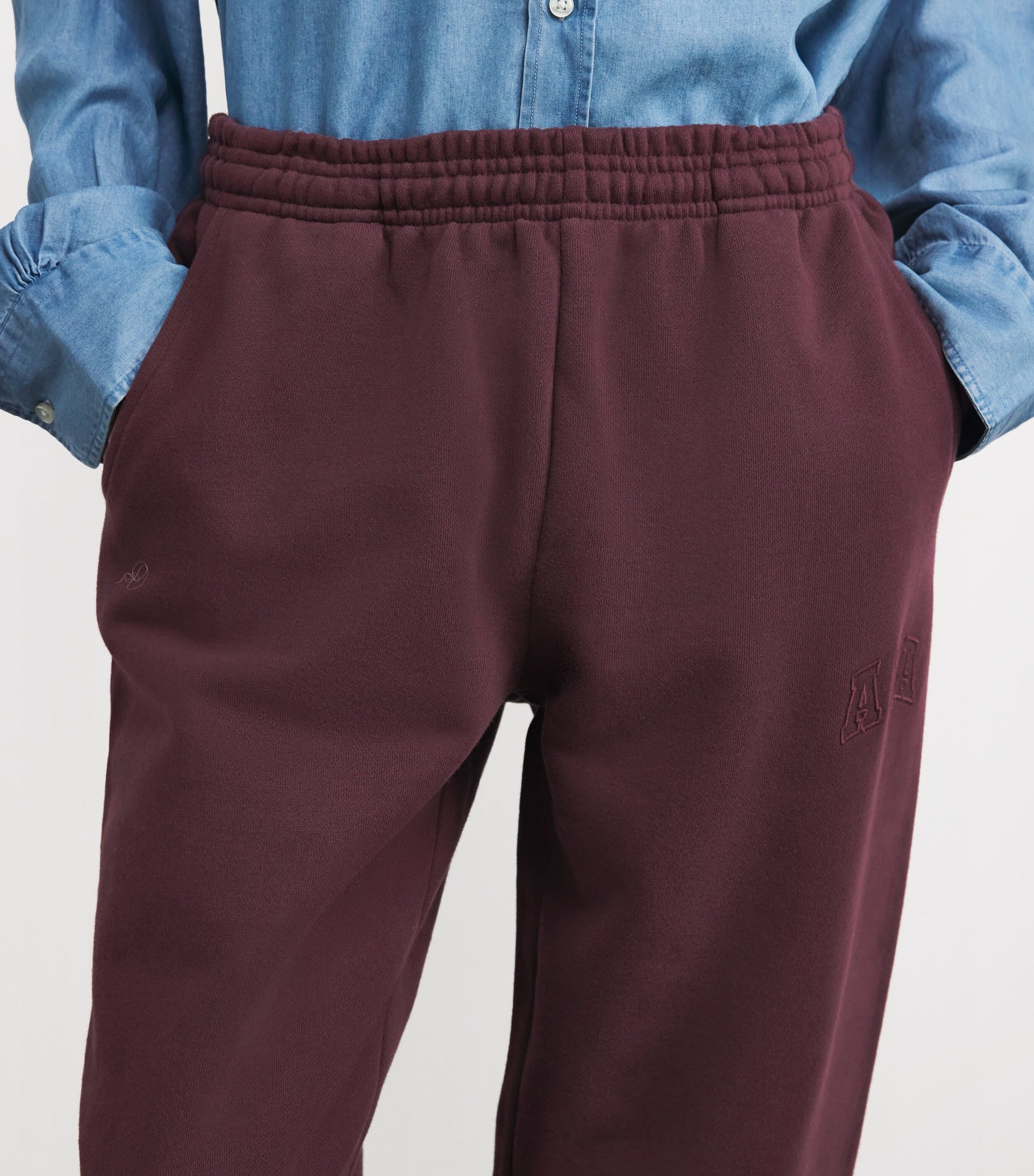 Burgundy Organic Cotton Sweatpants