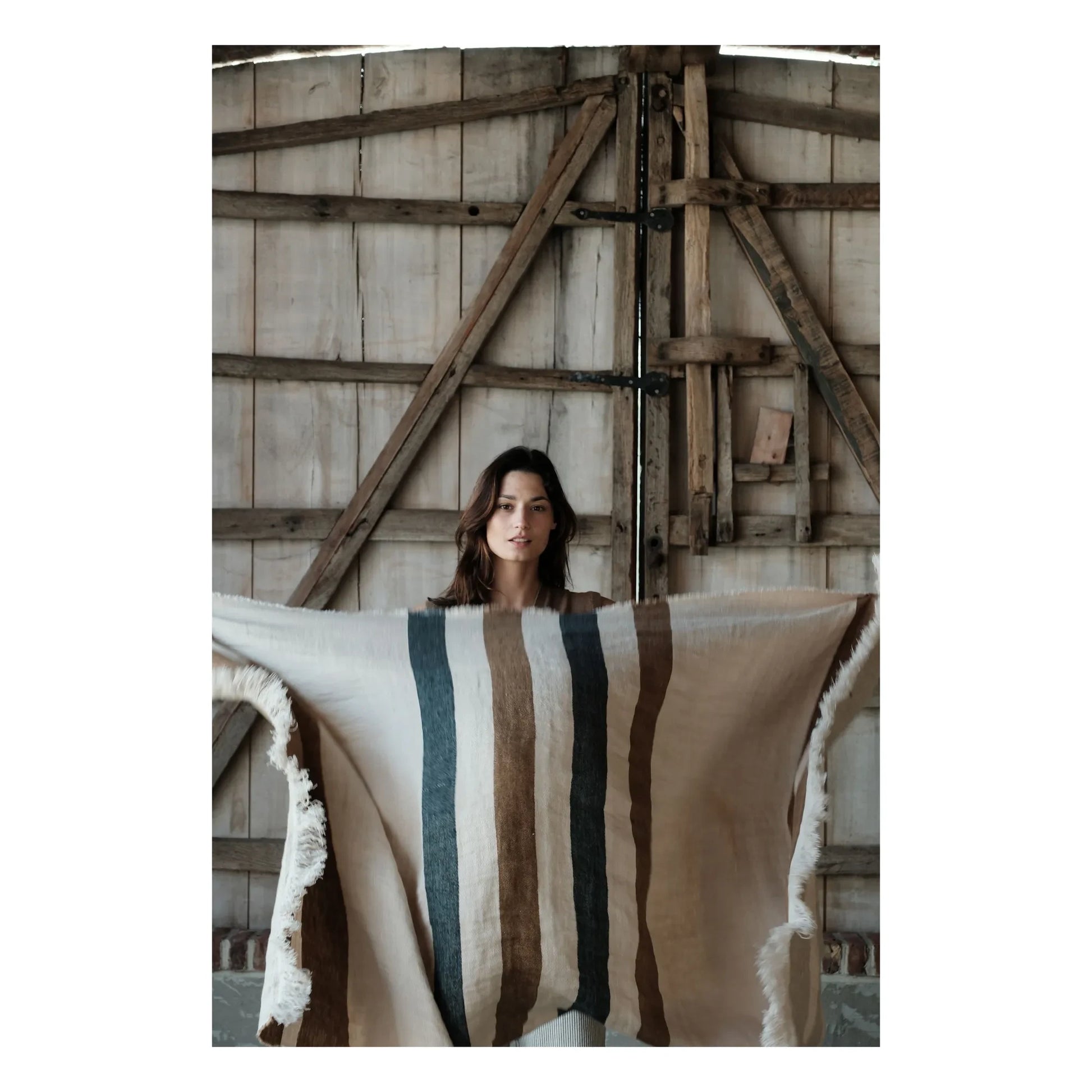 Libeco - Dakota Stripe beach towel | Ecru