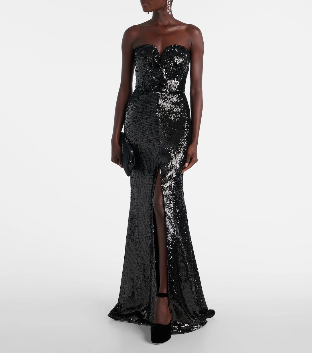 Elie Saab - Sequined strapless silk-blend gown
