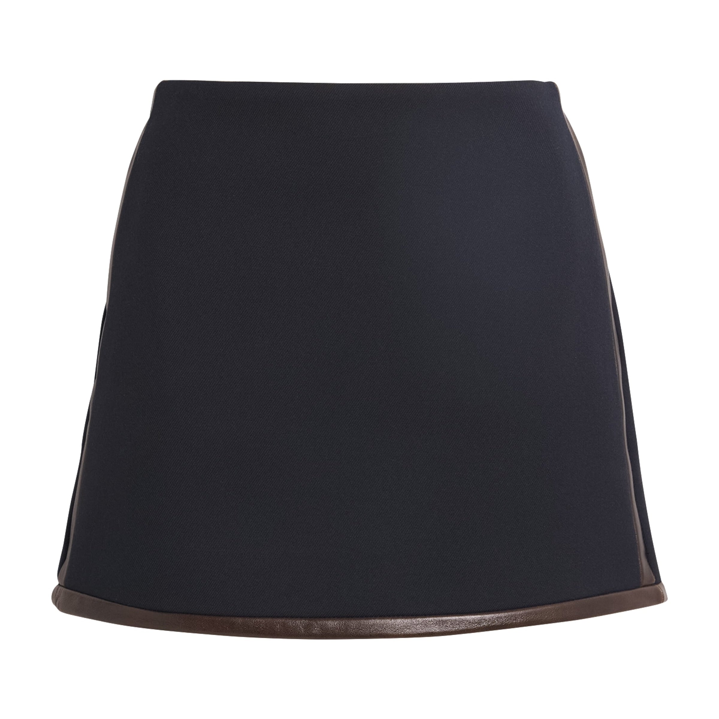Leather-Detail Mini Skirt NAVY BLUE