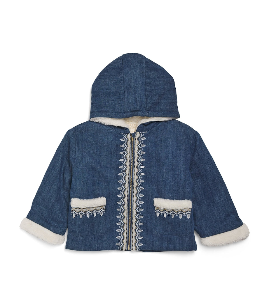 Louise Misha Hooded Melvette Denim Coat (4-12 Years)