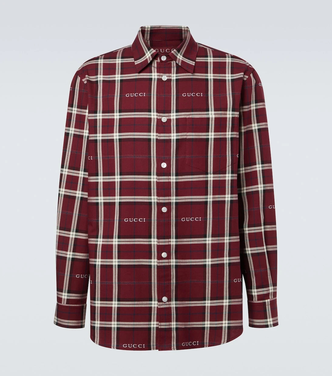 Gucci - Gucci Script plaid cotton jacquard shirt