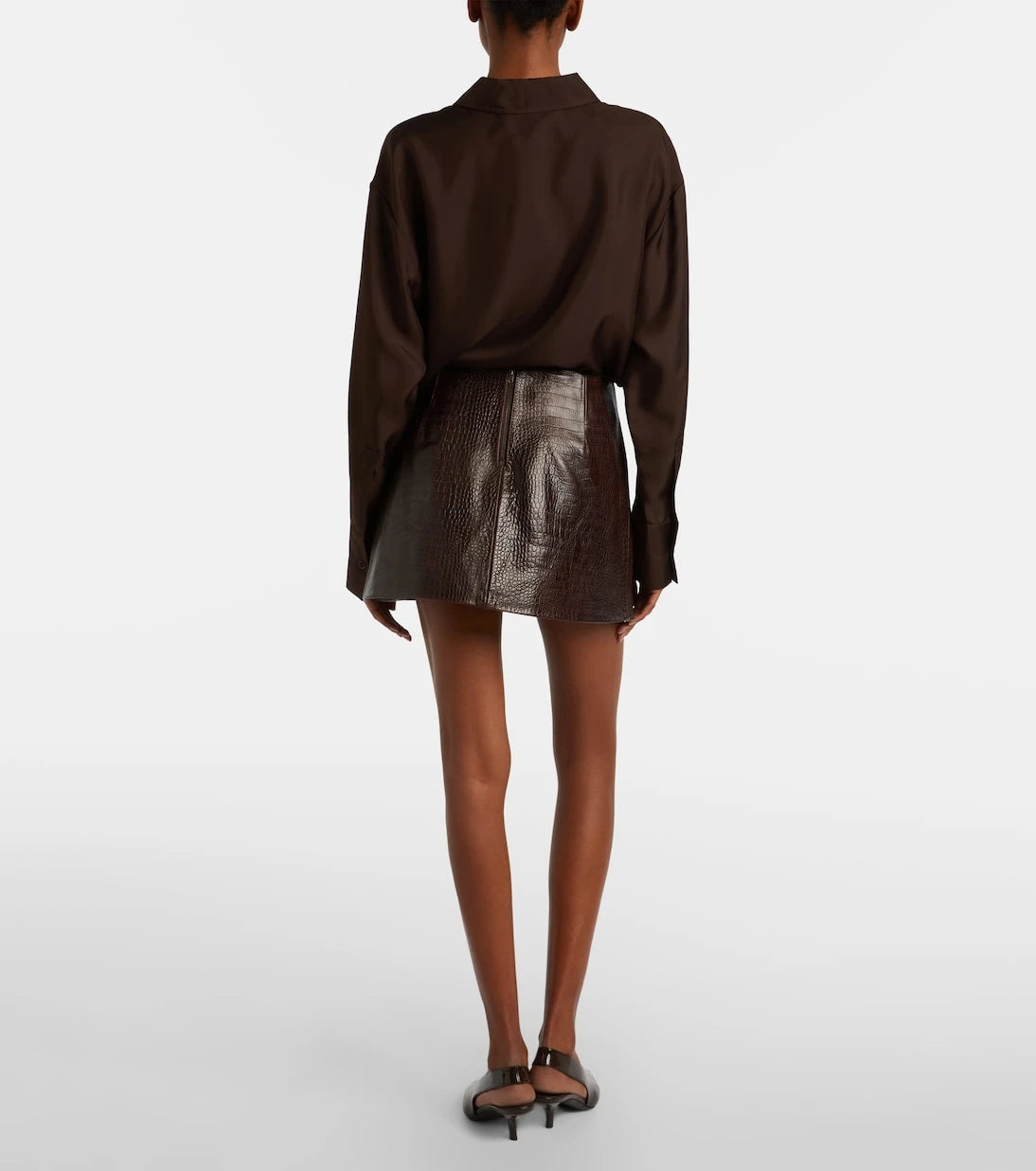 The Frankie Shop - Rory croc-effect leather miniskirt