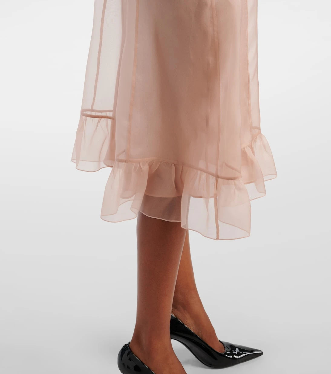 Alessandra Rich - Ruffled silk organza slip dress