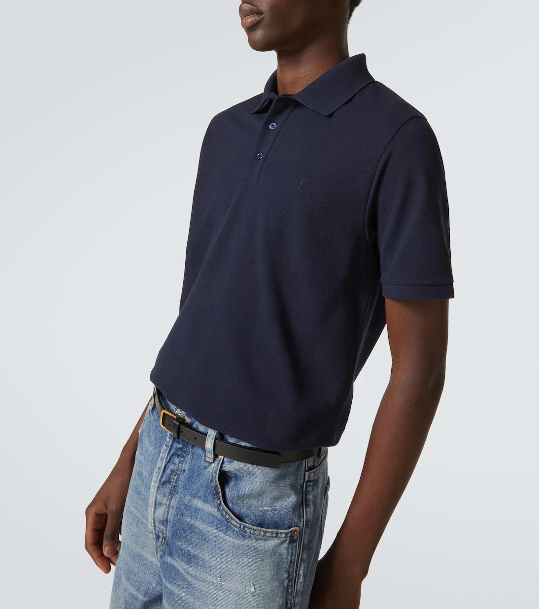 Saint Laurent - Cotton-blend polo shirt