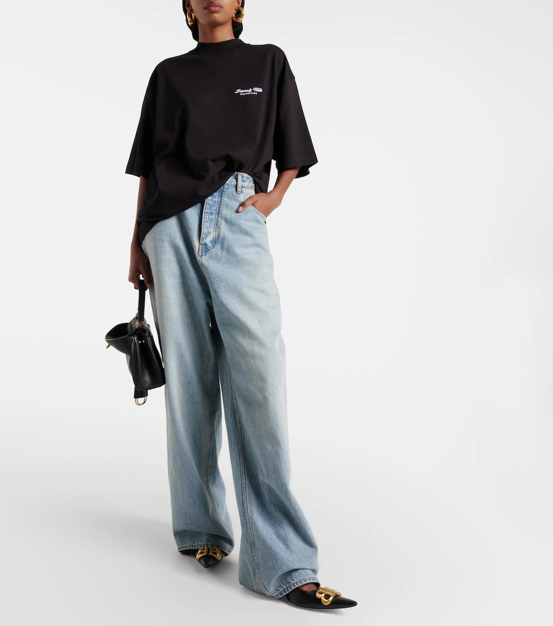 Balenciaga - تي شيرت من القطن بطبعة