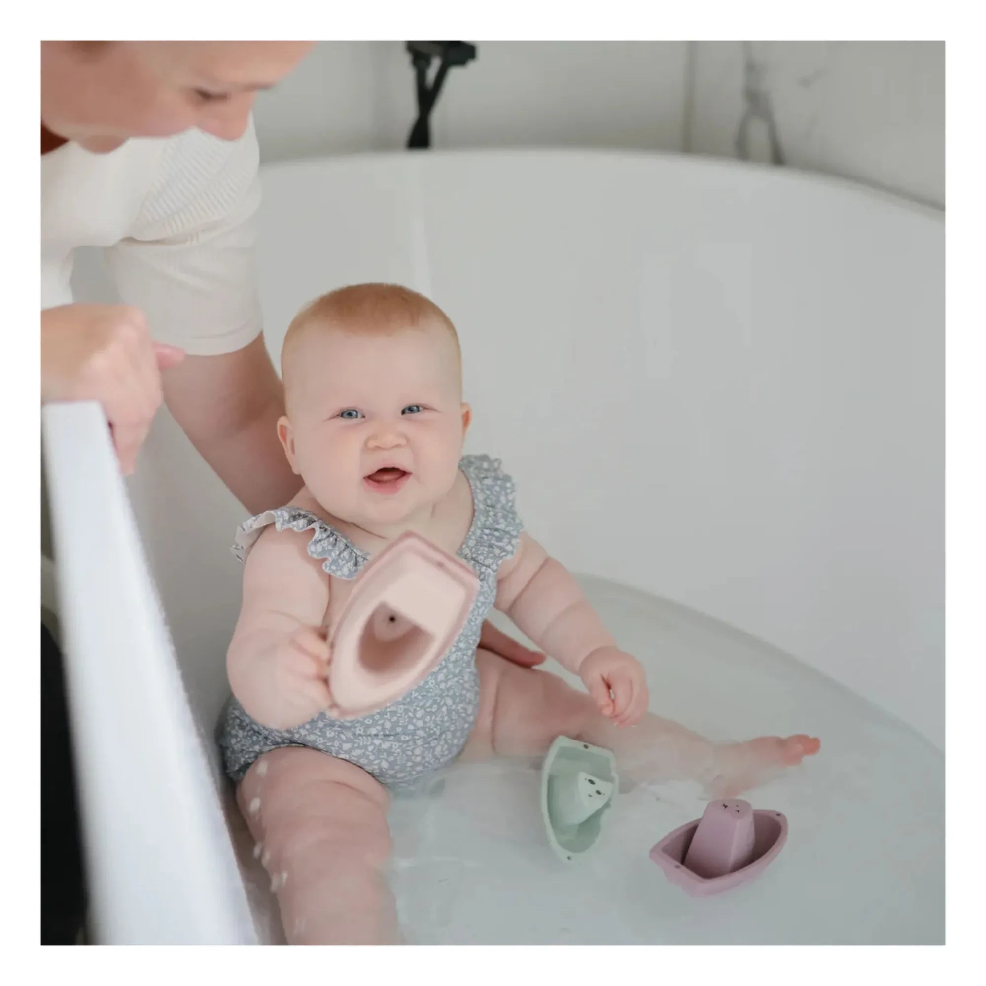 Mushie - Bateaux bath toys - Set of 5 | Pink
