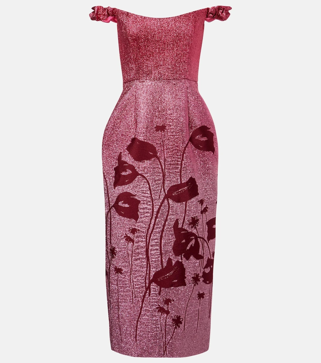 Markarian - Amina floral lamé corset dress