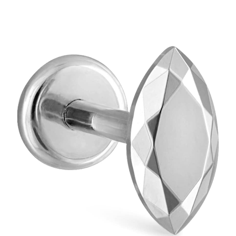Faceted Marquise Threaded Stud Single Earring (5.5mm)