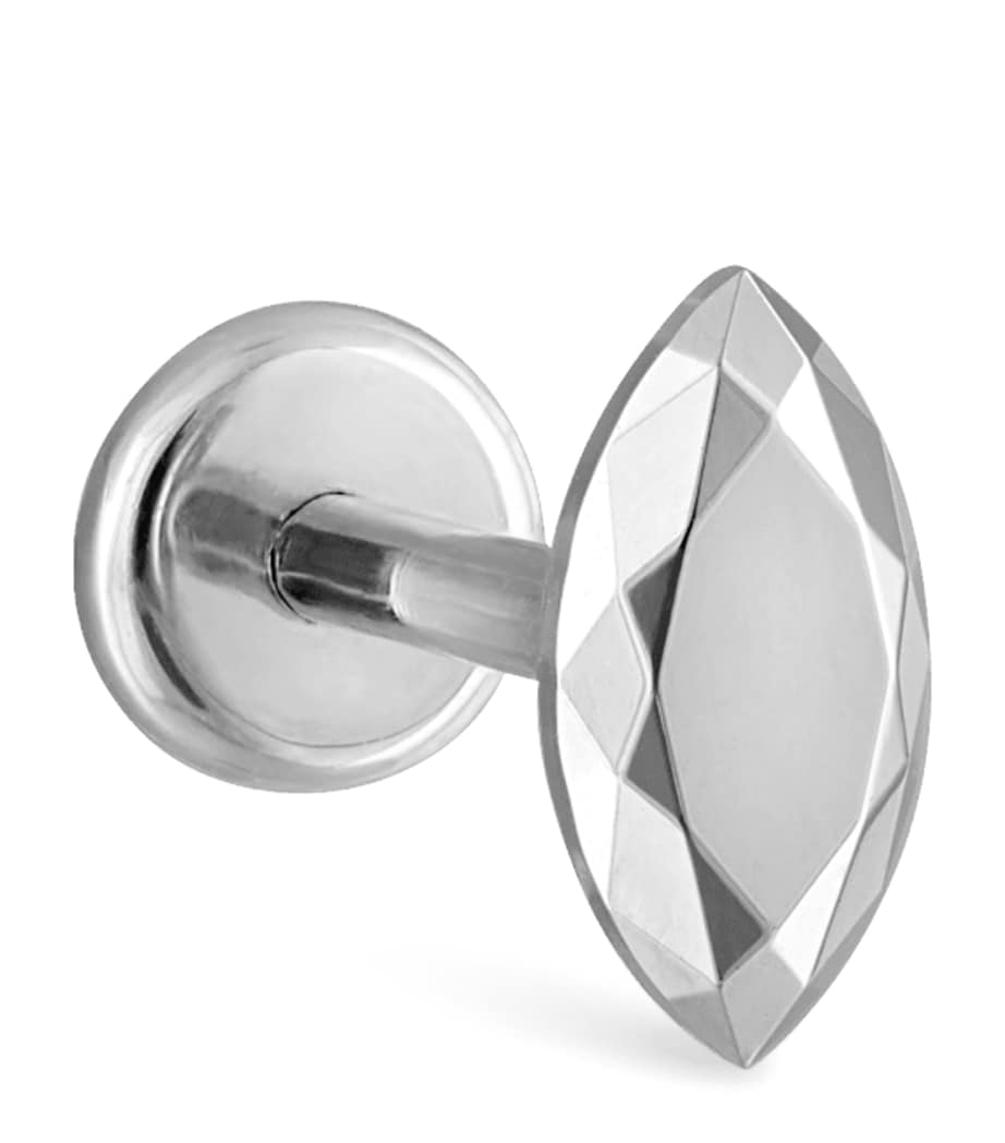 Faceted Marquise Threaded Stud Single Earring (5.5mm)