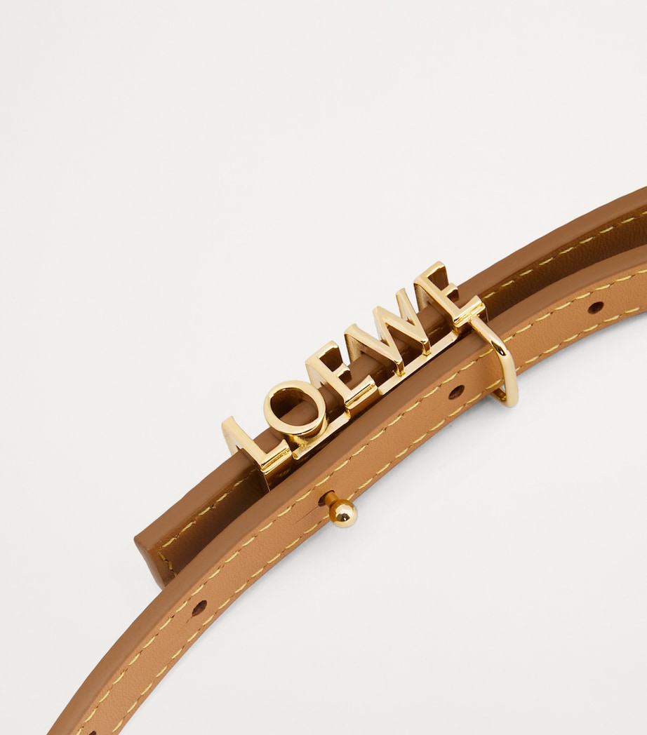 LOEWE Brown Leather Graphic Belt