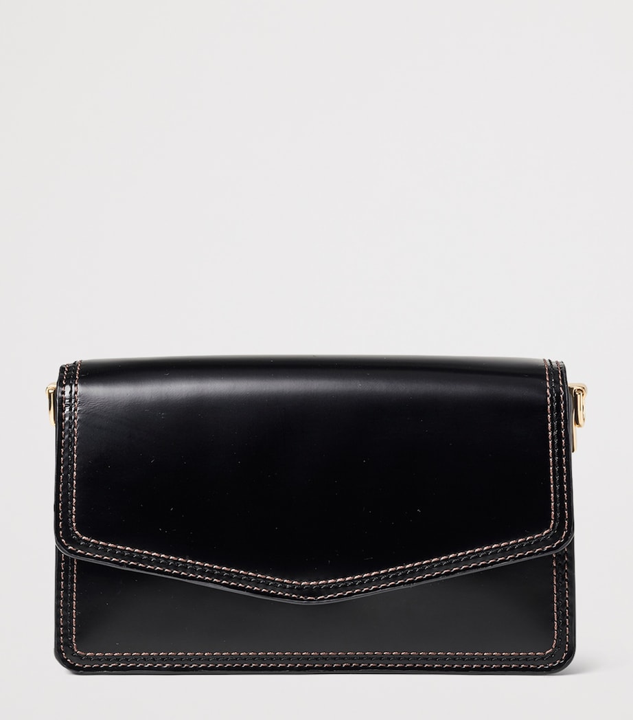 Black Leather Eliza Clutch Bag