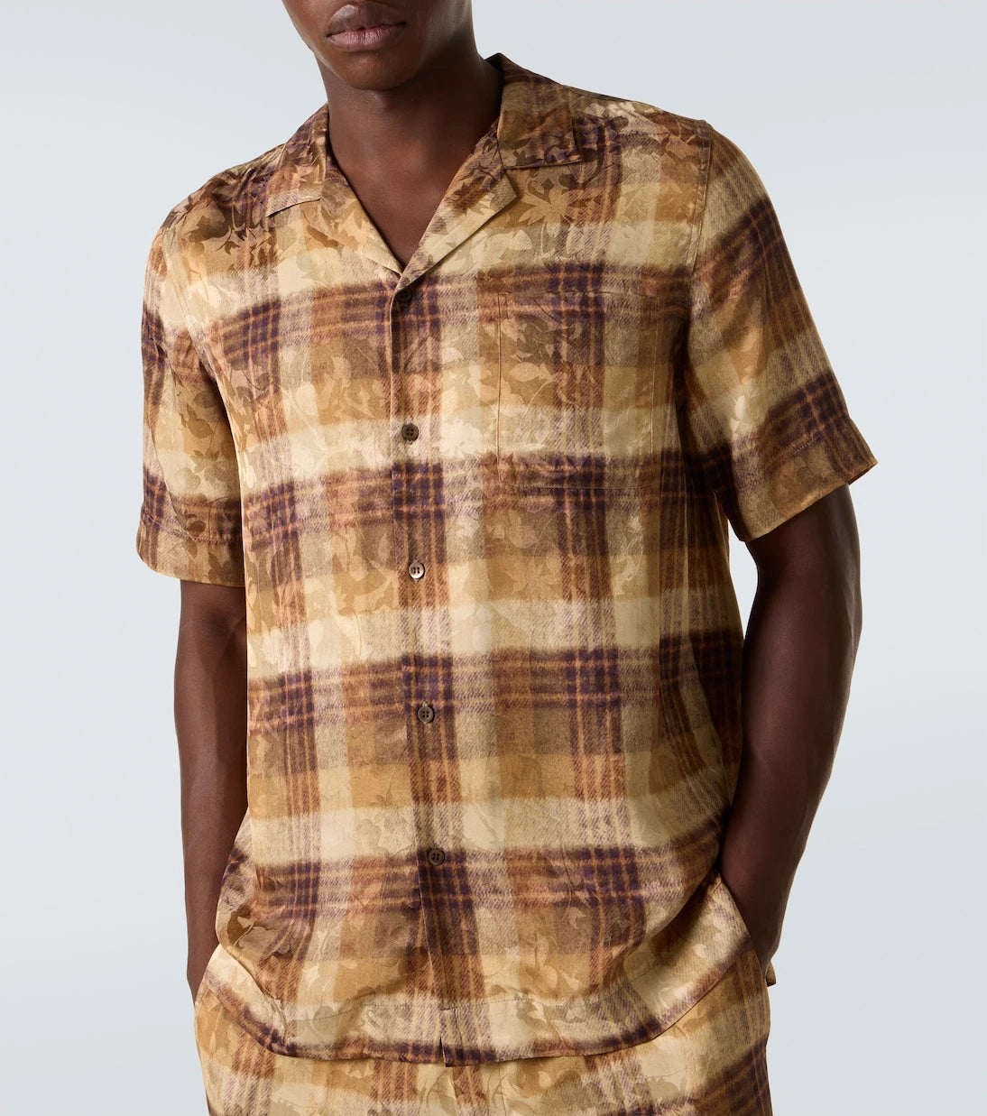 Dries Van Noten - Checked jacquard bowling shirt