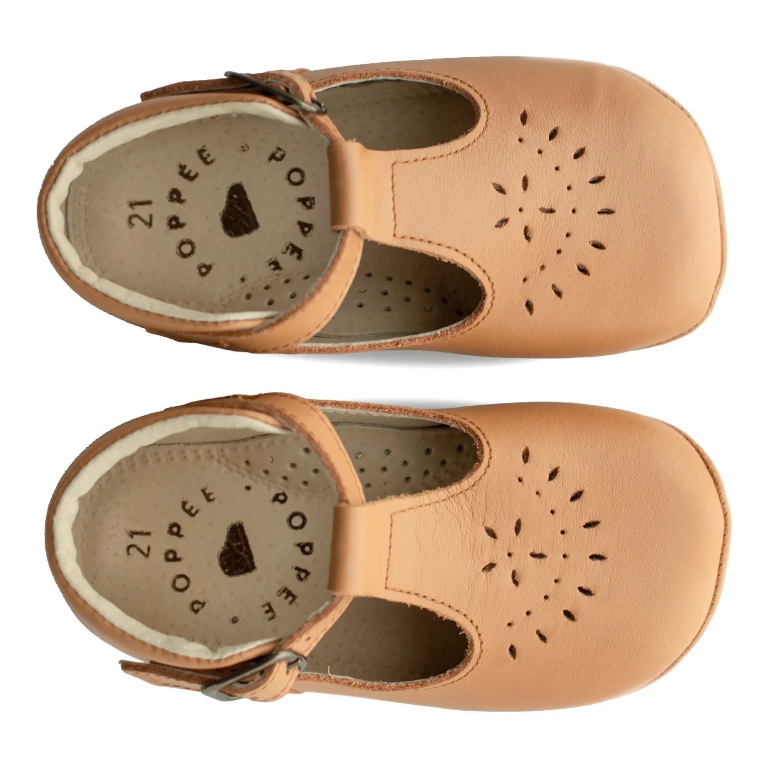 Poppée - Minimilton T-Bar Booties | Cognac