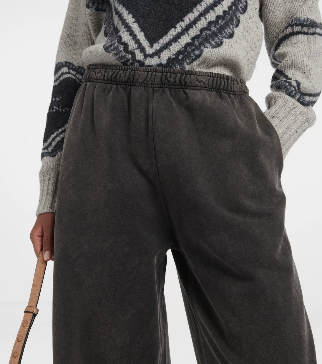 Acne Studios - بنطال Felin قطني بقصة أرجل واسعة