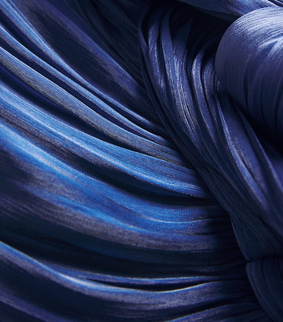 Pleated Cut-Out Georgette Gown