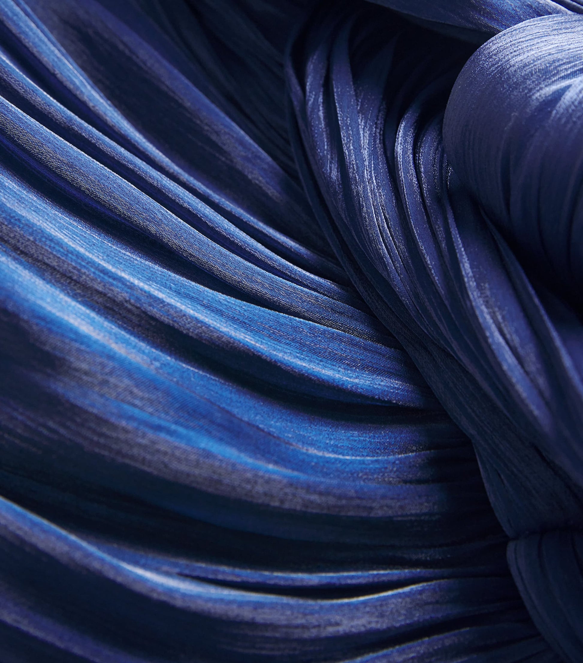 Pleated Cut-Out Georgette Gown