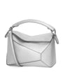 LOEWE Silver Mini Leather Puzzle Edge Top-Handle Bag