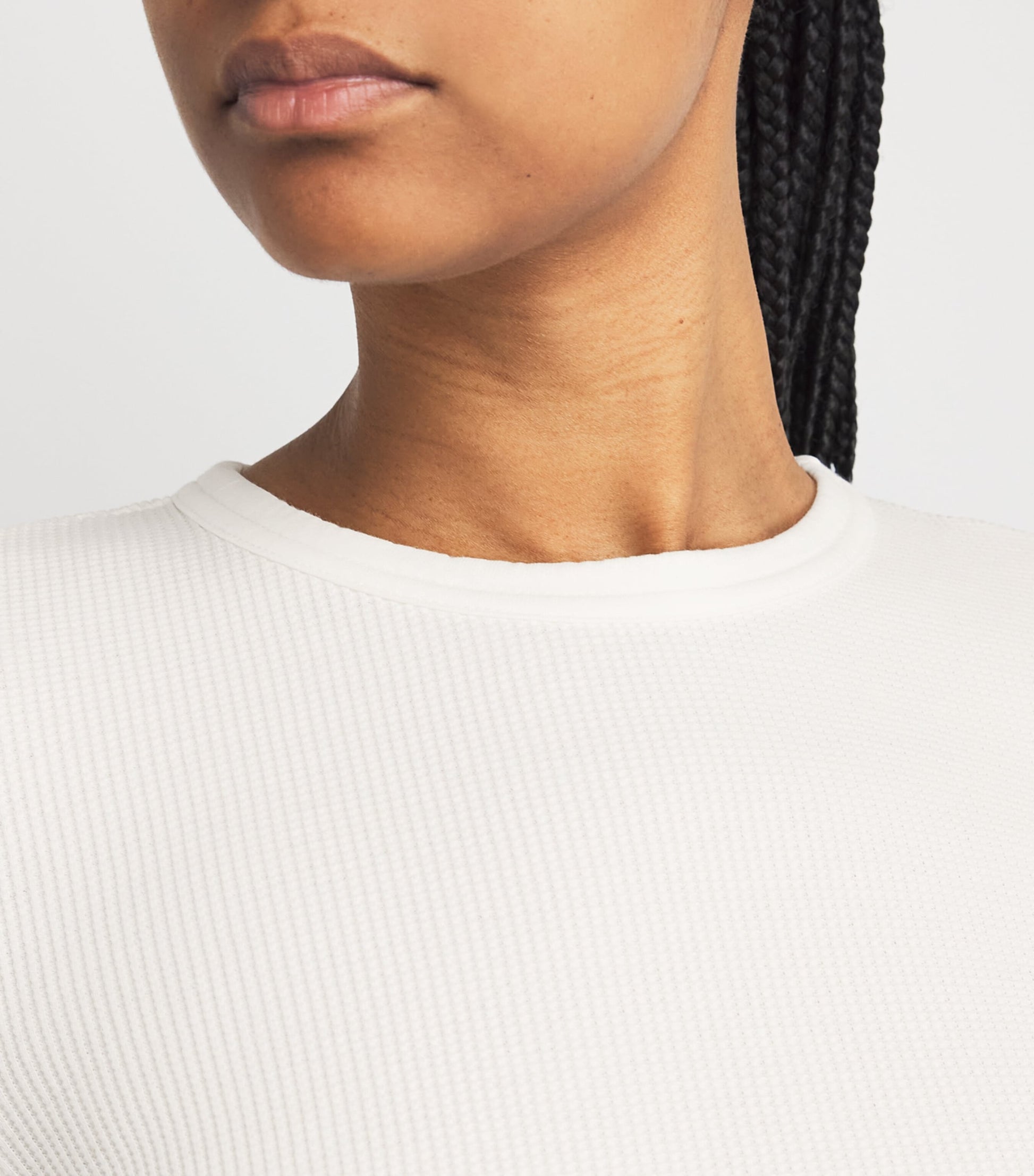 Citizens of Humanity White Cotton Waffle Sweatshirt