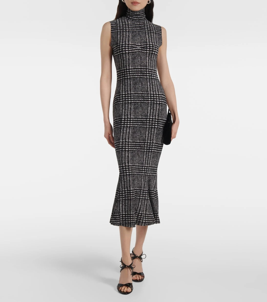 Norma Kamali - Checked midi dress