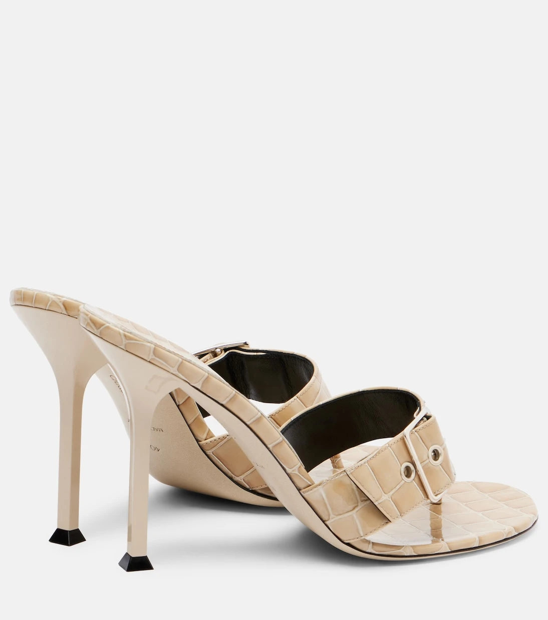 Christen - Helix 95 croc-effect patent leather mules