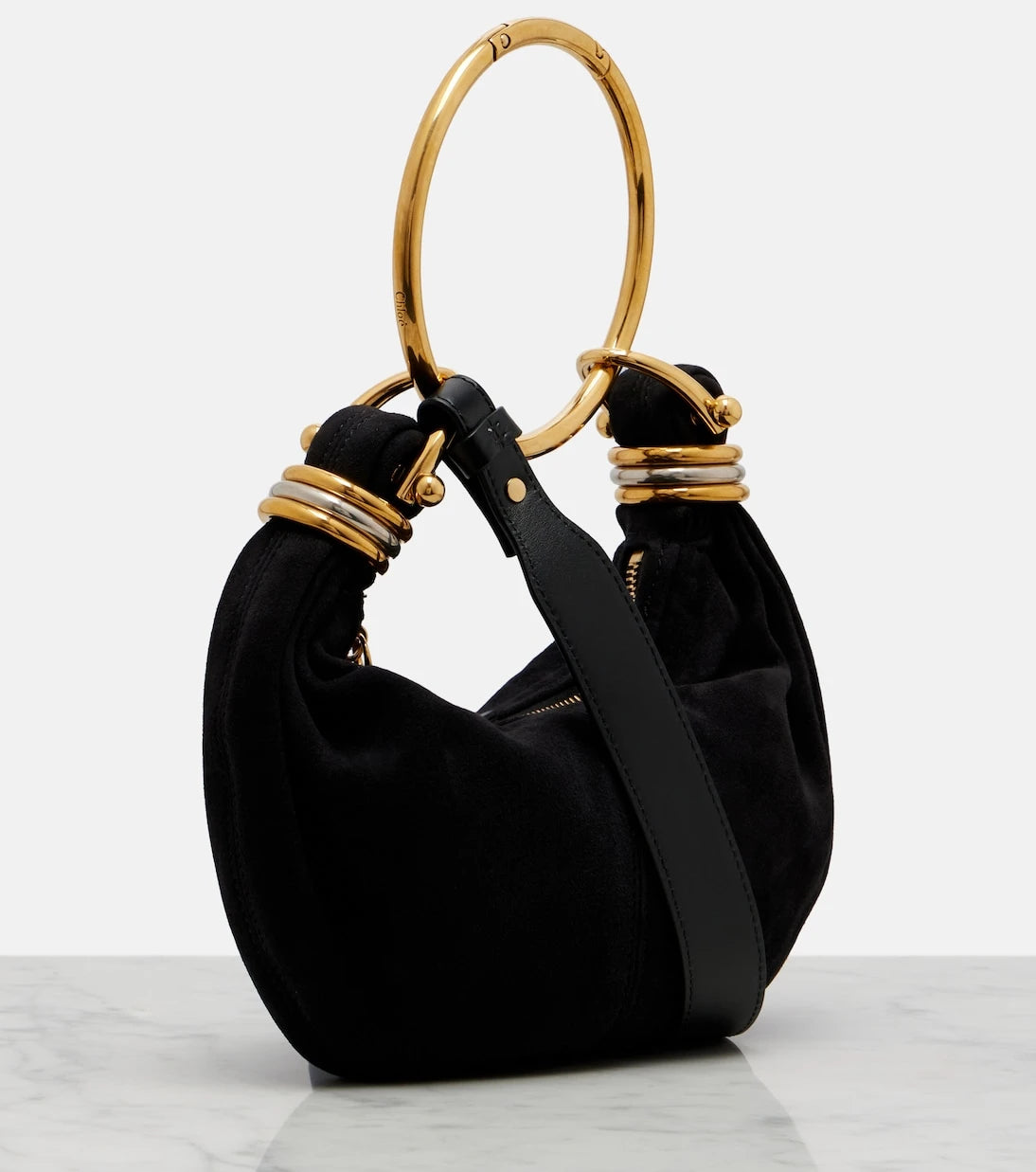 Chloé - Bracelet Small suede top-handle bag