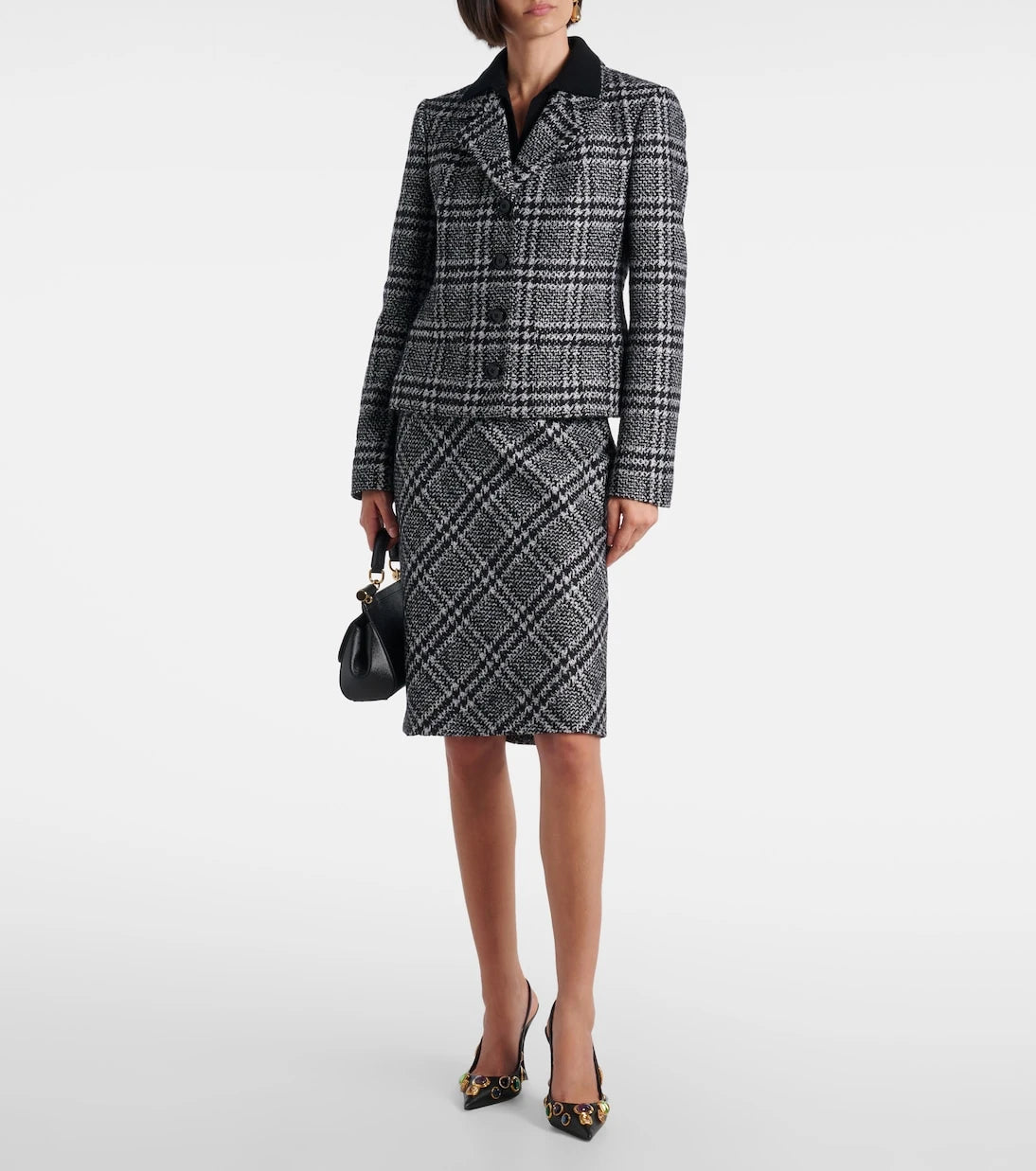 Dolce&Gabbana - Checked wool, silk, and llama-blend jacket
