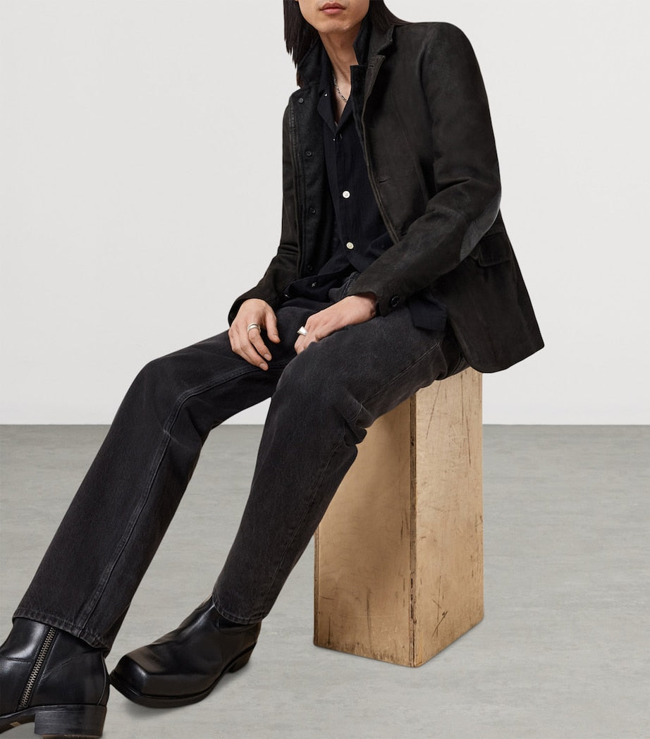 Leather Survey Blazer ANTHRACITE GREY